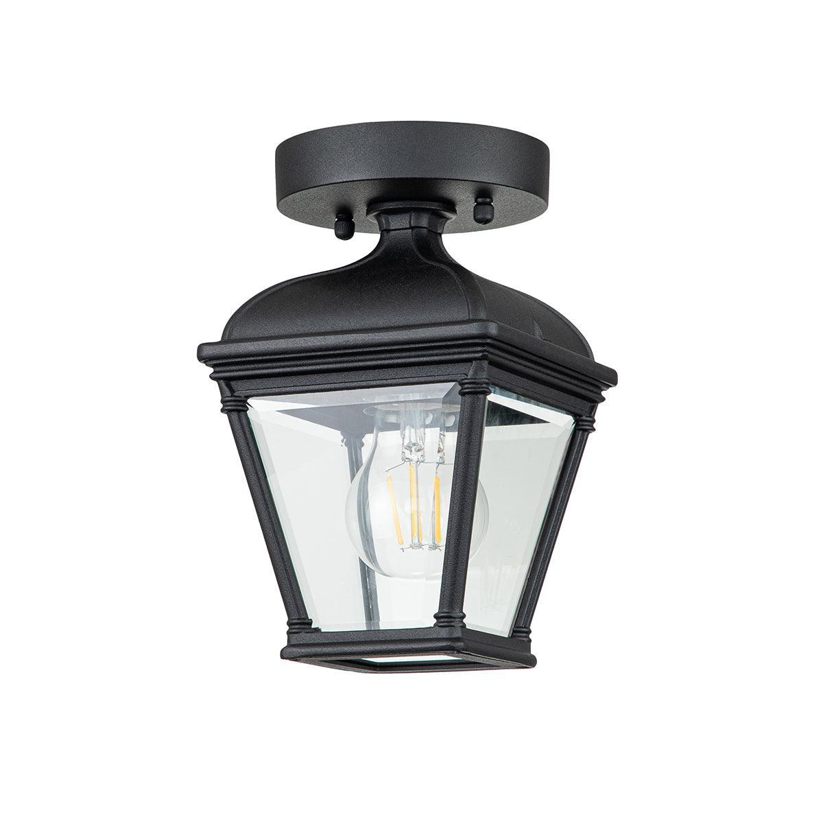 Elstead Bayview 1 Light Outdoor Black Porch Lantern-warehouse-clearance-020426
