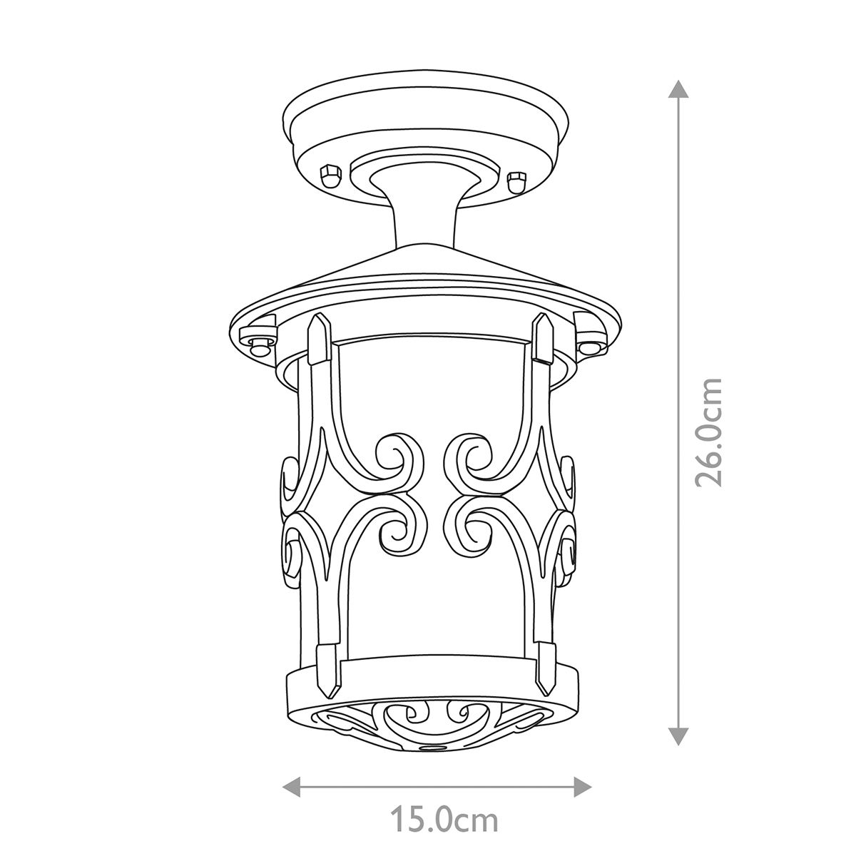 Elstead Hereford Black Outdoor Porch Ceiling Lantern — alternate view