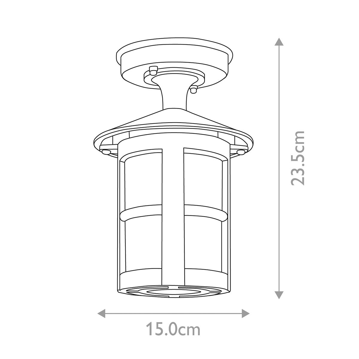 Elstead Hereford II Black Outdoor Porch Ceiling Lantern — alternate view