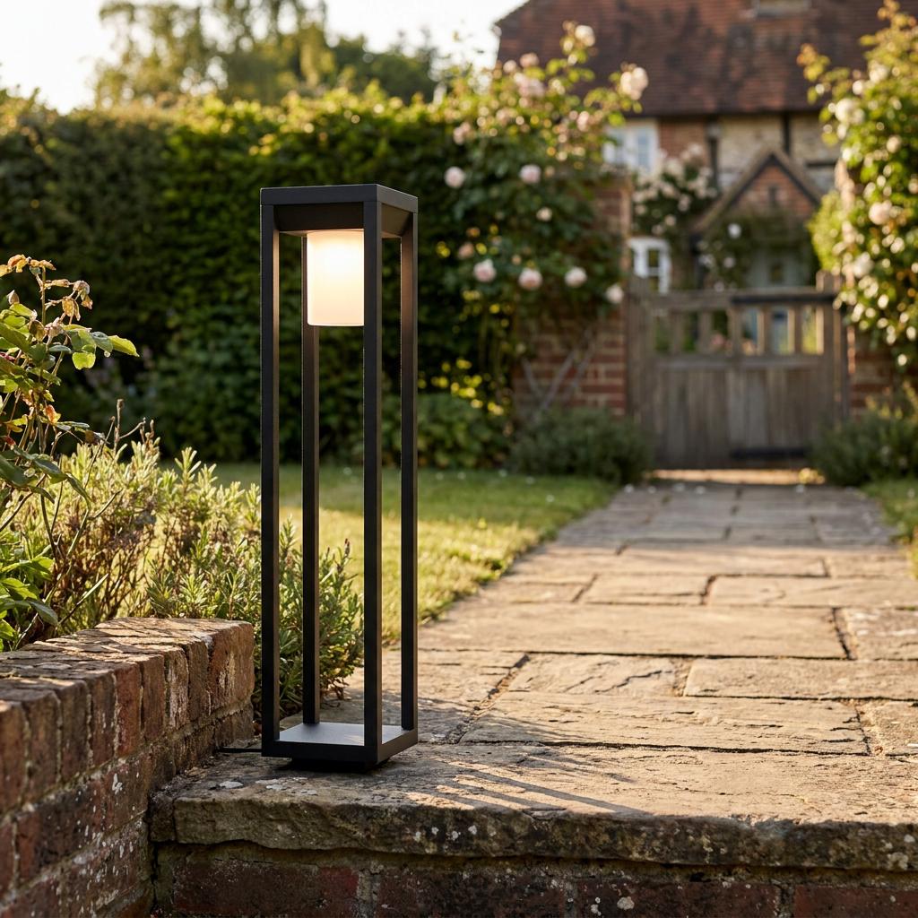Eglo Martano Solar LED Black Angular IP44 Pedestal Light