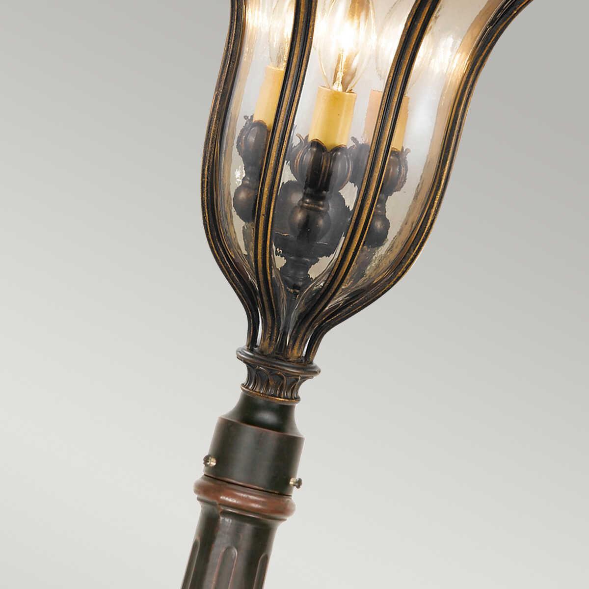 elstead baltimore weathered bronze finish medium outdoor pendant lantern Close Up LED Bulb