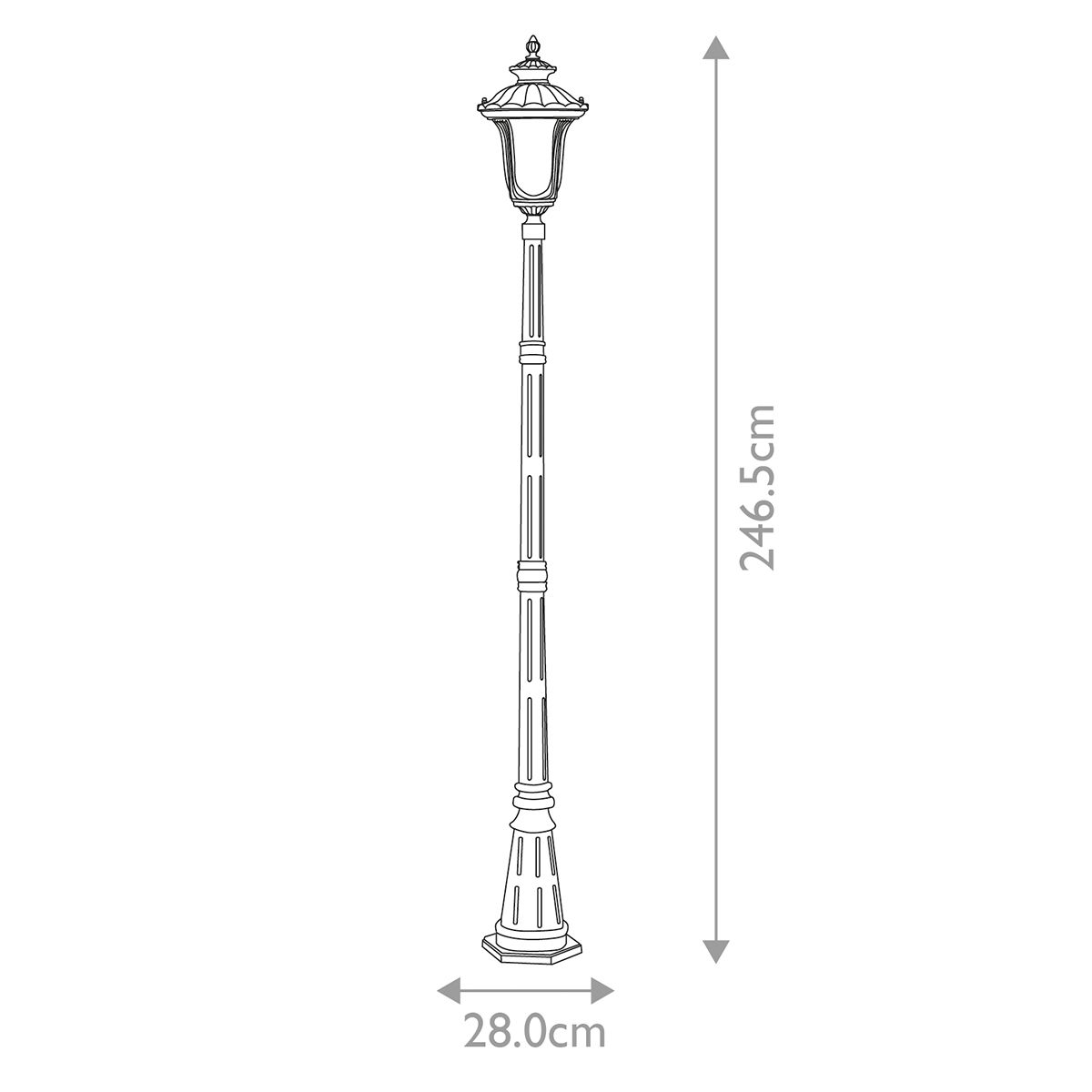 Elstead Chicago 1 Light Single Outdoor Head Lamp Post — alternate view