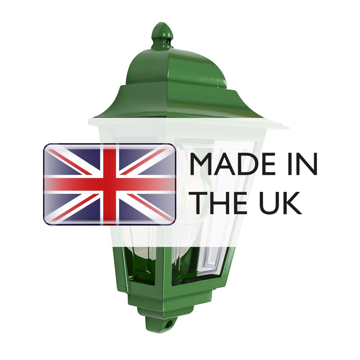 Deco Lane 1 Light Green Outdoor Half Wall Lantern