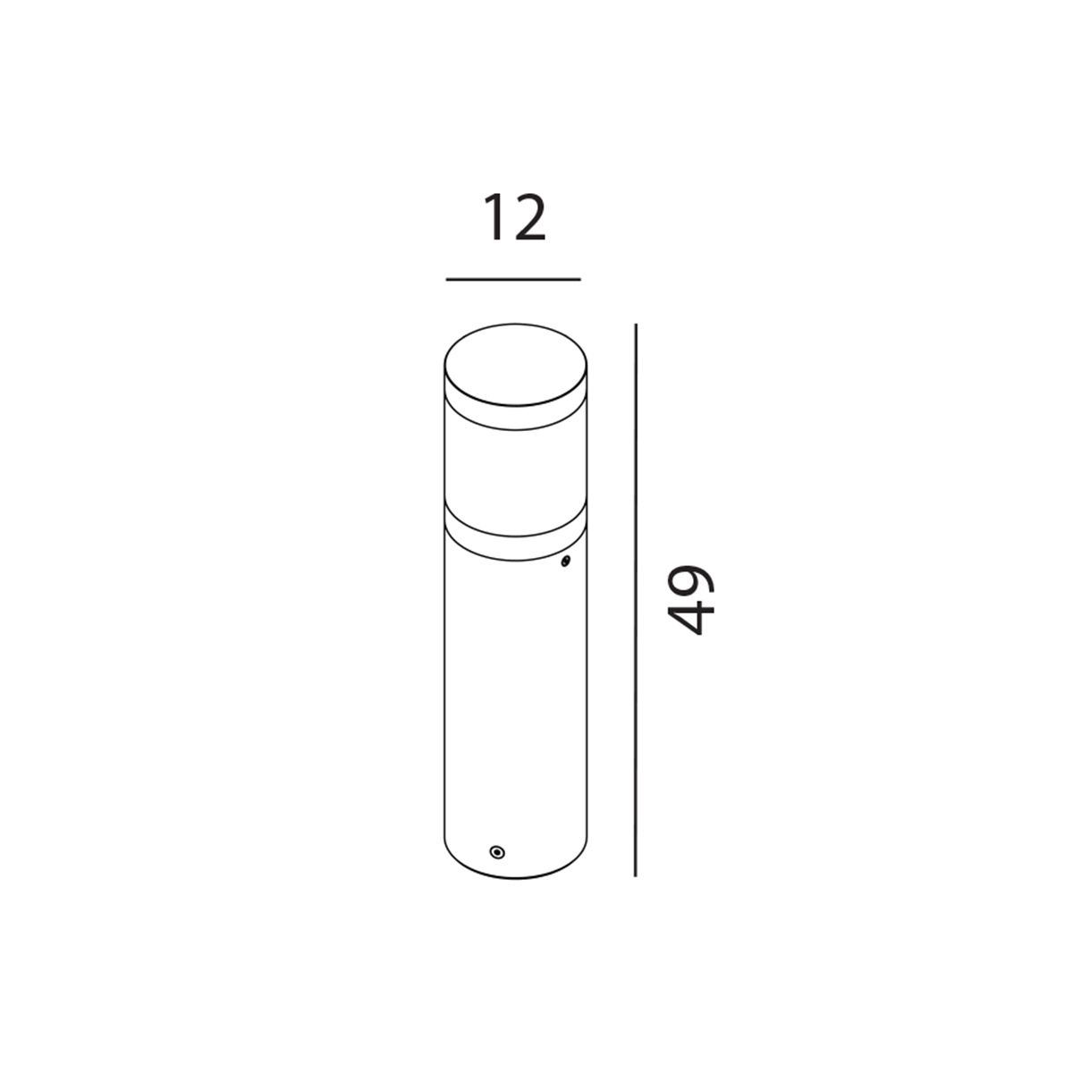 norlys egersund led short graphite outdoor bollard light Close Up