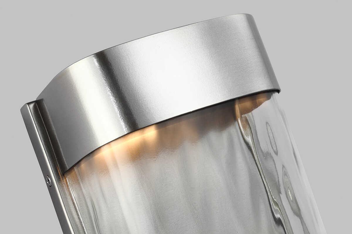 Elstead Bennie Large Brushed Steel Outdoor LED Wall Light-OB-35-25-09