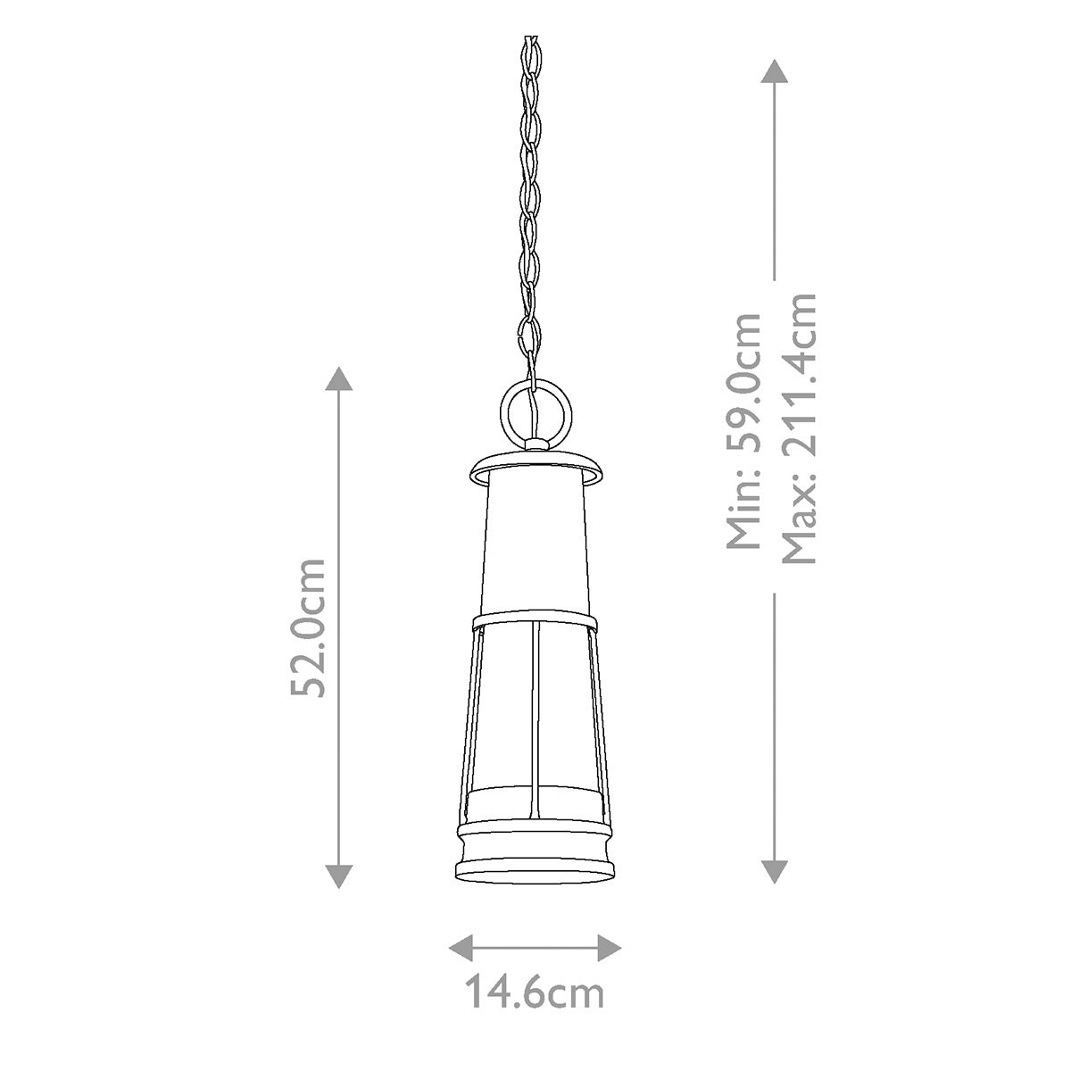 Feiss Chelsea Harbour Storm Cloud Outdoor Pendant Light — alternate view