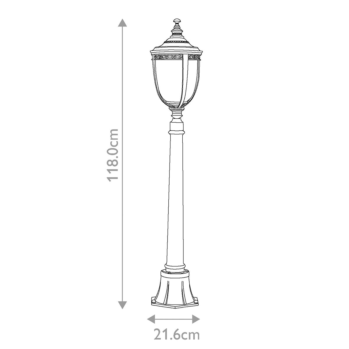 Feiss English Bridle Black Medium Outdoor Bollard Lantern — alternate view