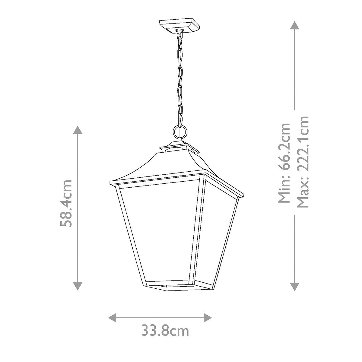 Feiss Galena 4 Light Outdoor Chain Lantern — alternate view