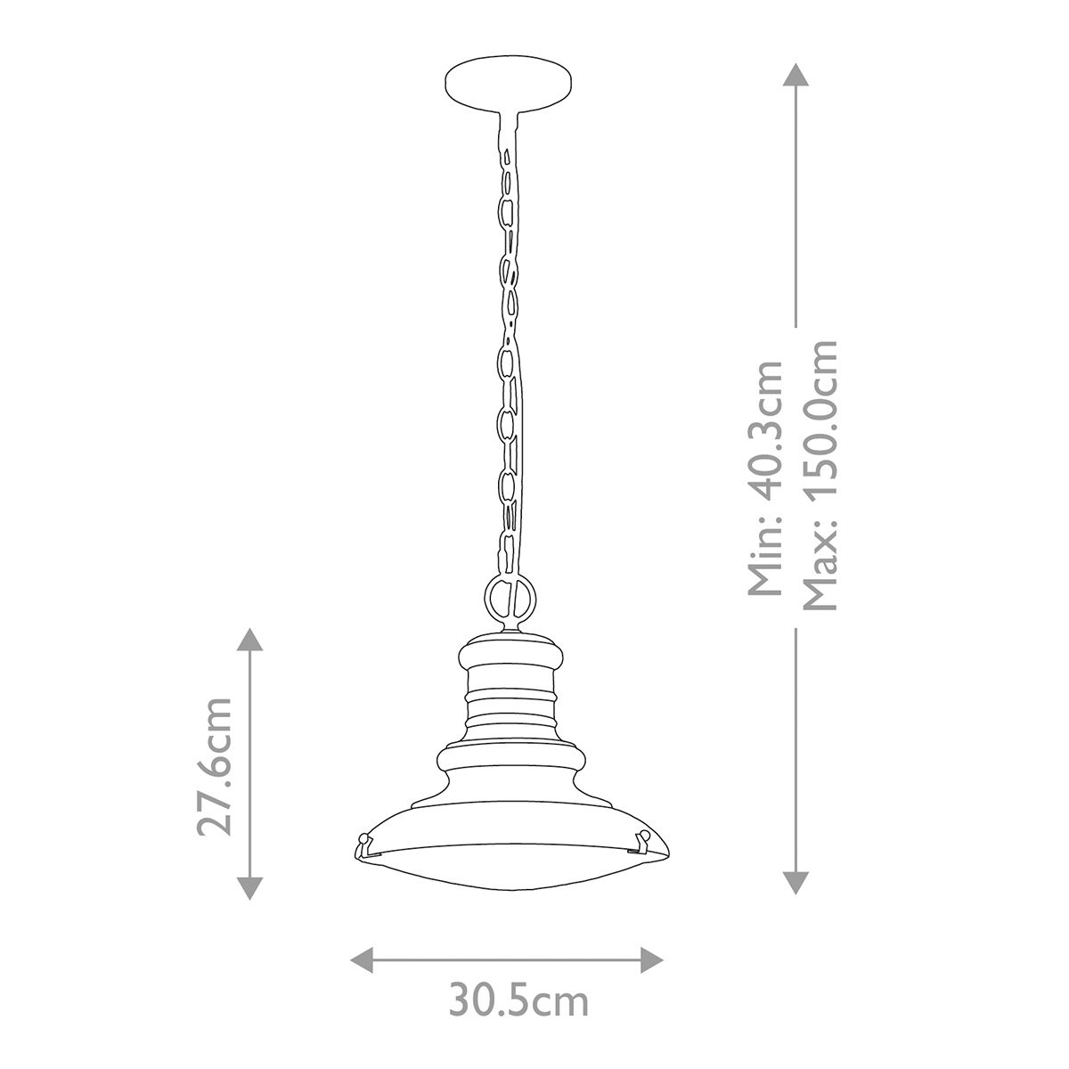 Feiss Redding Station Bronze Outdoor Pendant Light — alternate view