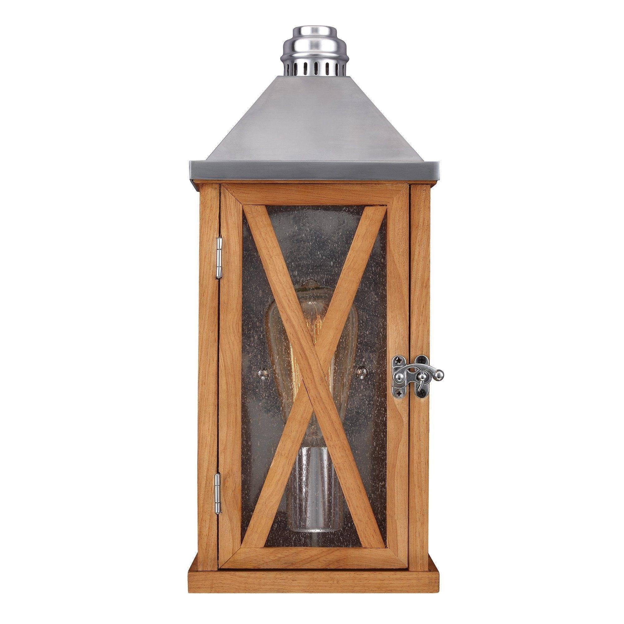 Elstead Lumiere Natural Oak Small Outdoor Wall Light - IP44-clearance