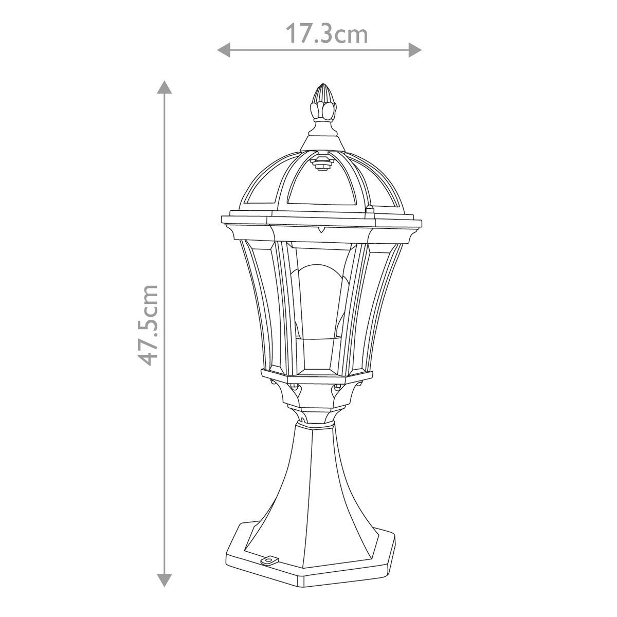 Elstead Ledbury Black Outdoor Pedestal Lantern — alternate view