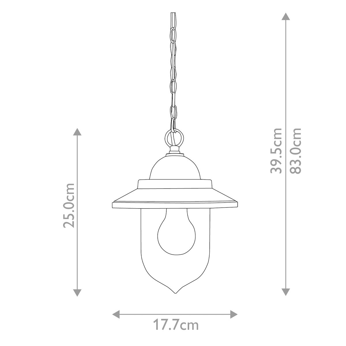 Sandown 1 Light Outdoor Chain Lantern-clearance