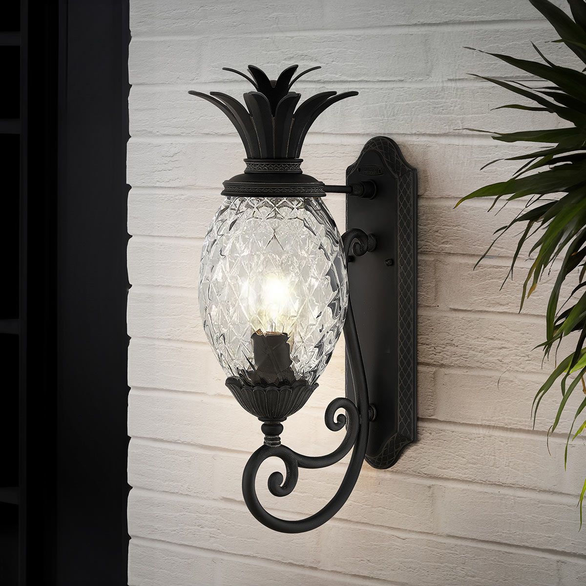 Plantation Black Medium Outdoor Wall Lantern