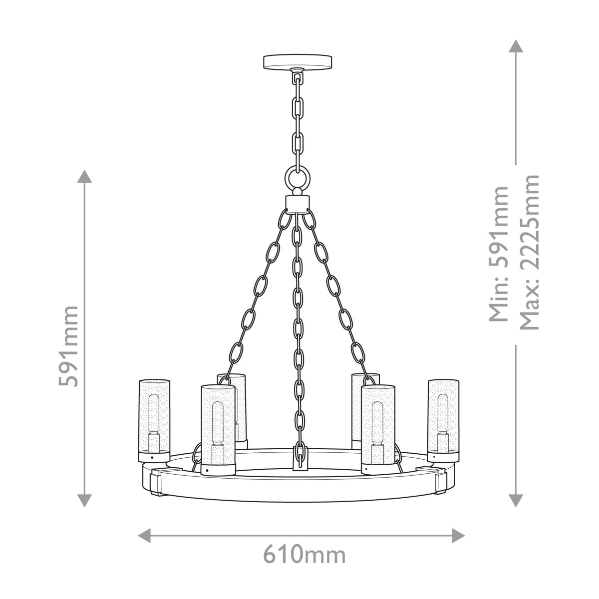 Hinkley Sawyer 6 Light Outdoor Chandelier