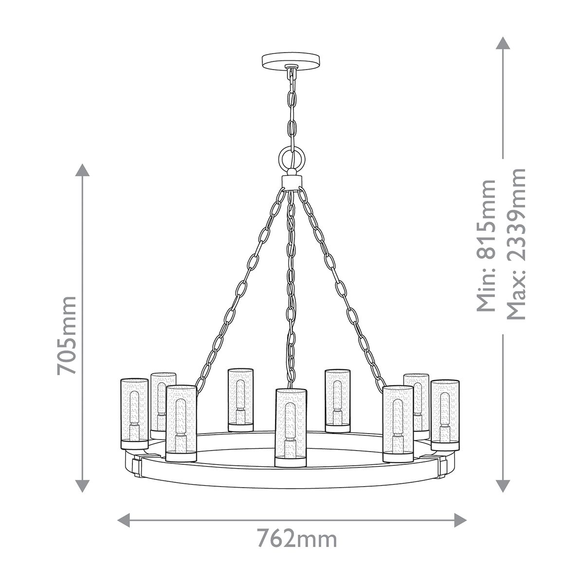 Hinkley Sawyer 9 Light Outdoor Chandelier