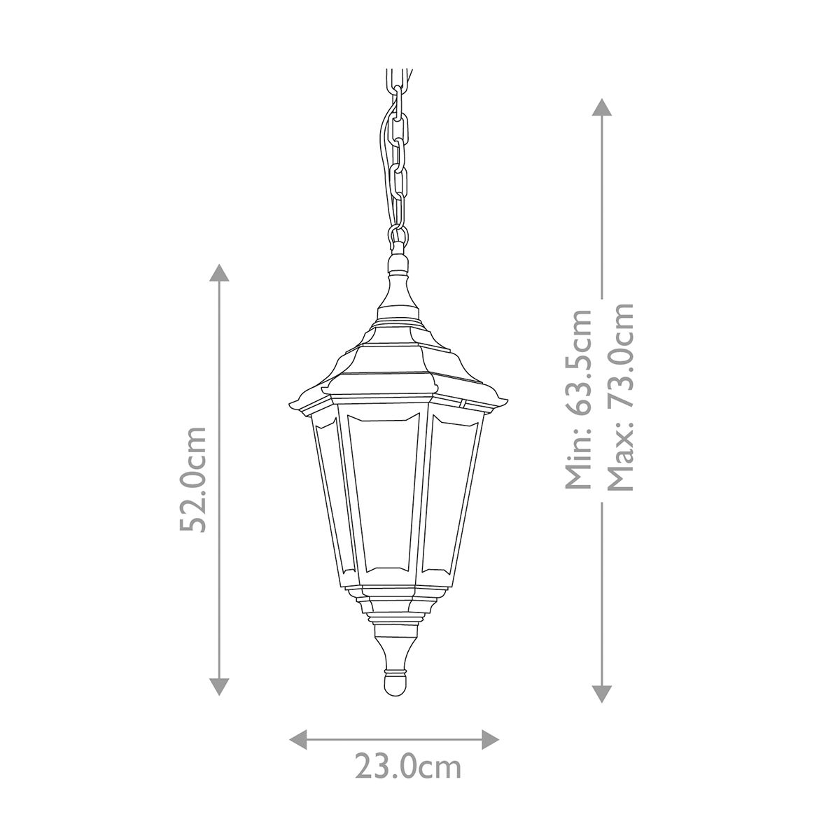 Elstead Kinsale Black Outdoor Pendant Light-OB-35-25-09