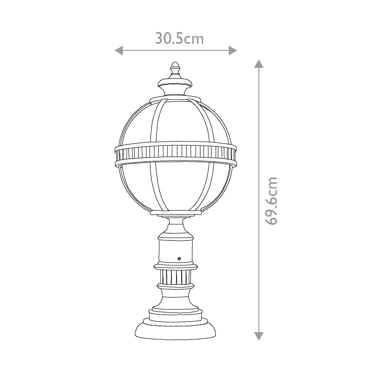Kichler Halleron 3 Light Bronze Outdoor Pedestal Lantern — alternate view