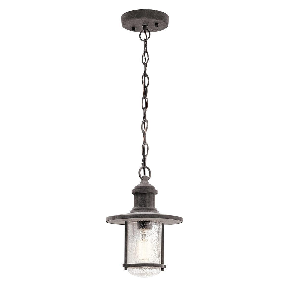 Kichler Riverwood 8" Zinc Outdoor Pendant Chain Lantern-clearance