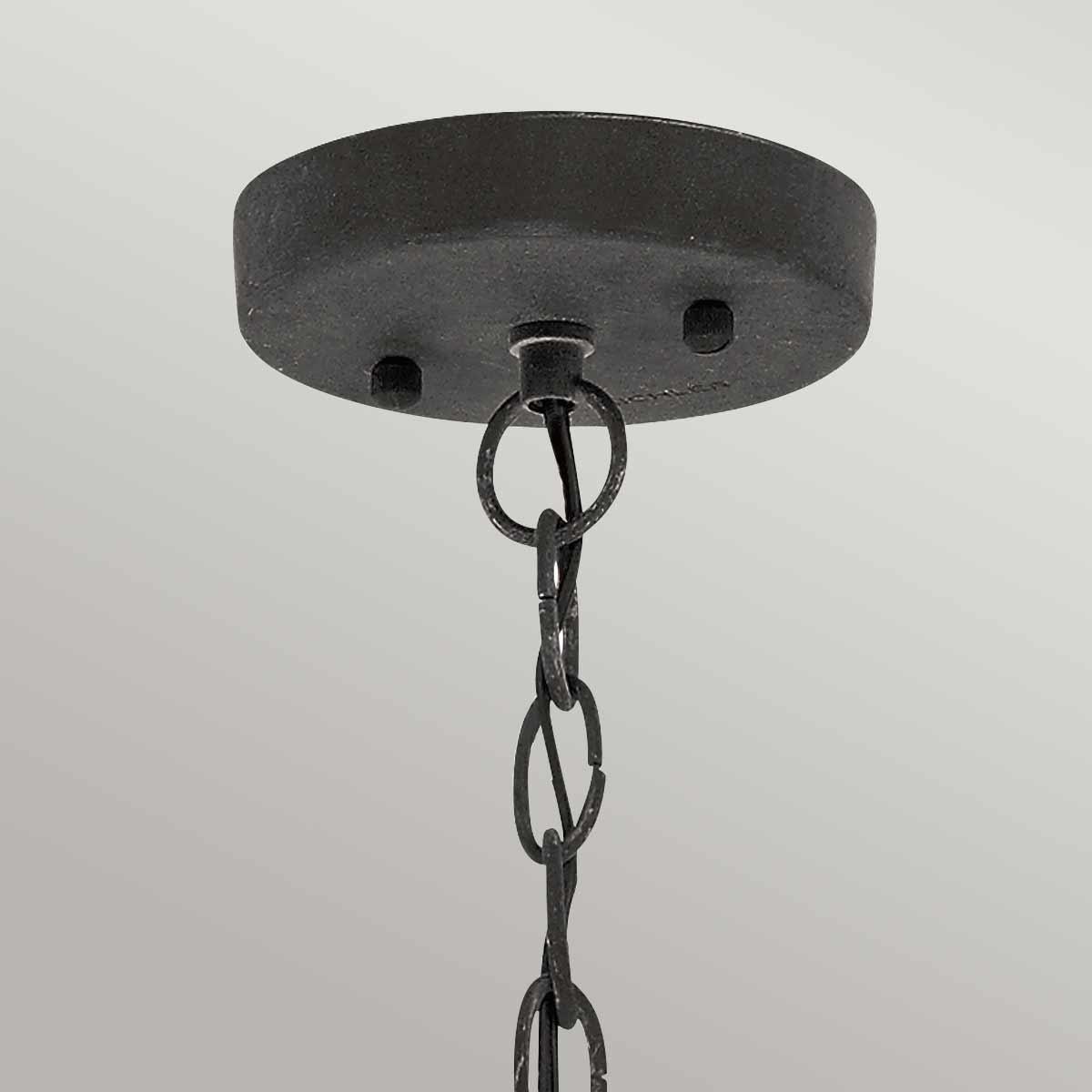 Kichler Riverwood 8" Zinc Outdoor Pendant Chain Lantern-clearance