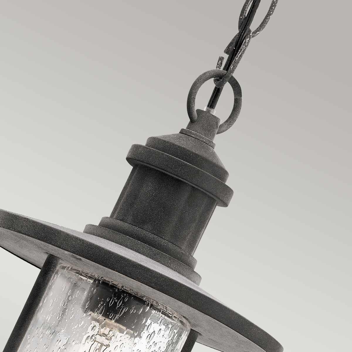Kichler Riverwood 8" Zinc Outdoor Pendant Chain Lantern-clearance