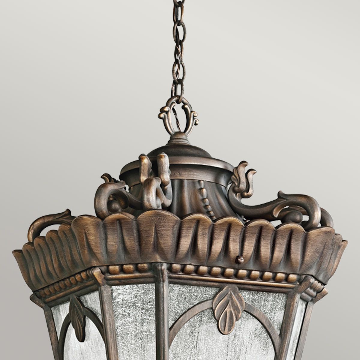 Kichler Tournai Londonderry Grand Outdoor Pendant Light — side profile