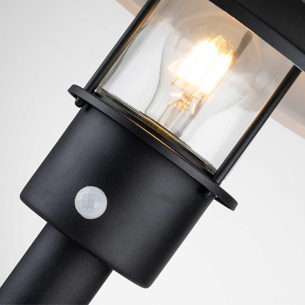 Klampenborg 1 Light Black Outdoor Pedestal - PIR Sensor — additional angle