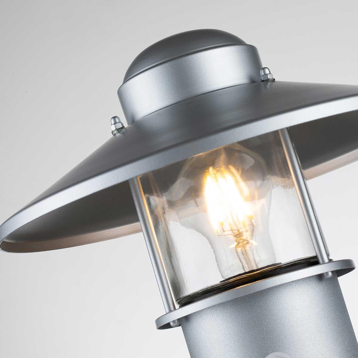 klampenborg 1 light silver outdoor pedestal pir sensor LED Lamp Bulb Guide