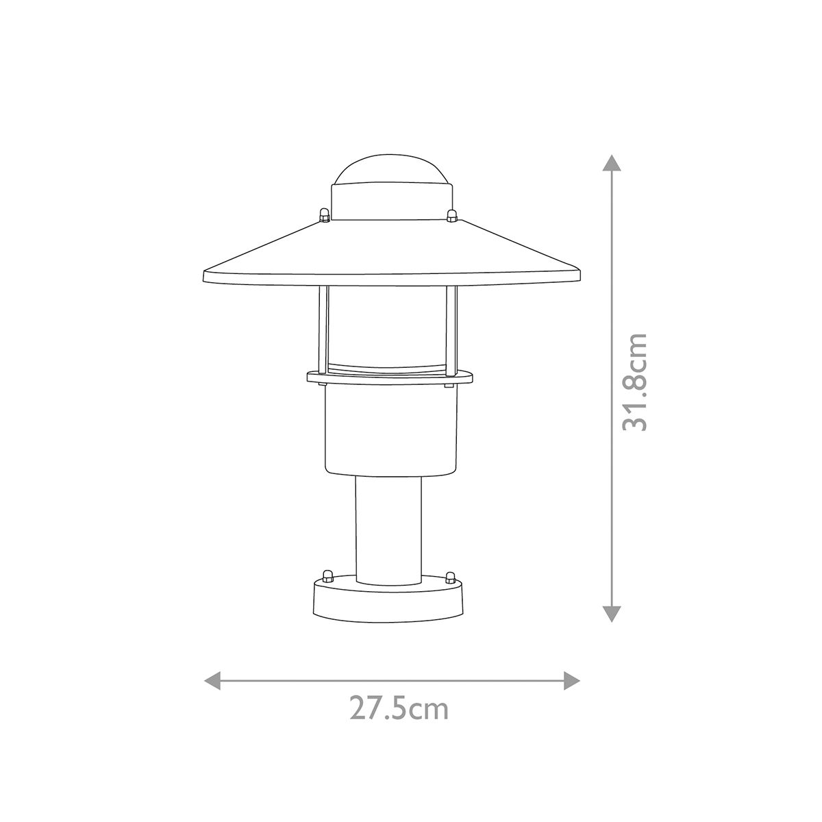 Klampenborg 1 Light Silver Outdoor Pedestal - PIR Sensor — alternate view