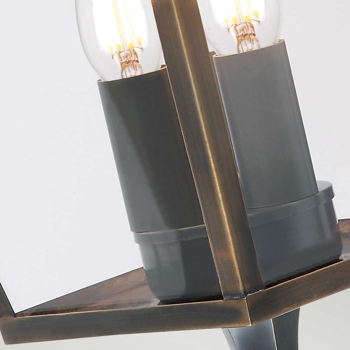 Mansion House 3 Light Brass Outdoor Wall Lantern Elstead Lighting exteriorguide