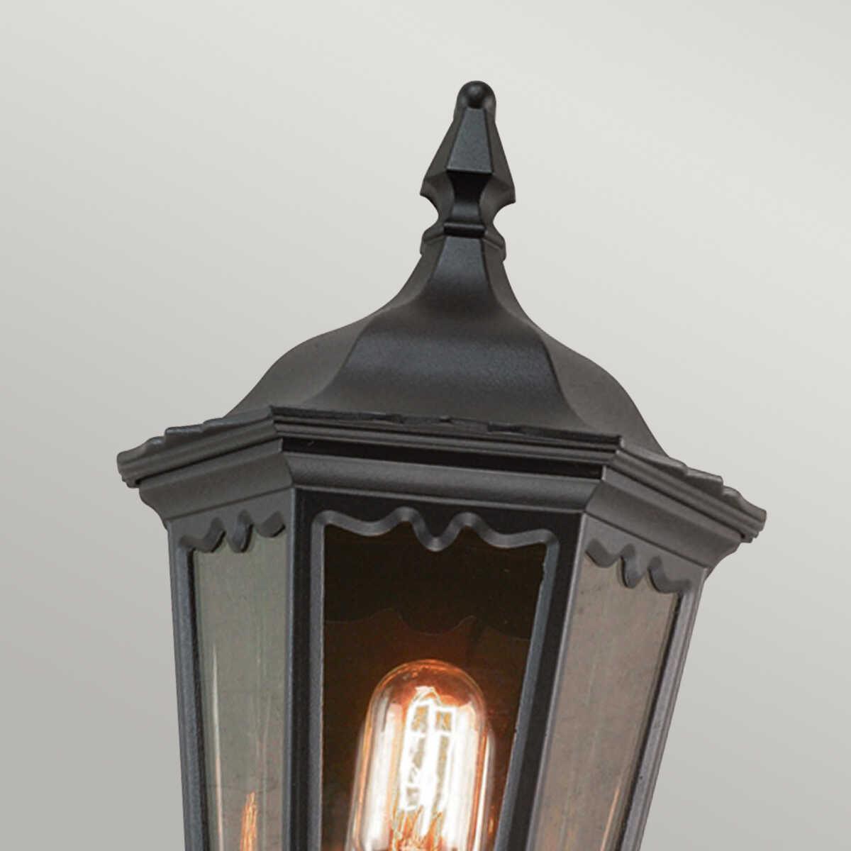 elstead lighting medstead 1 light black outdoor half lantern Close Up