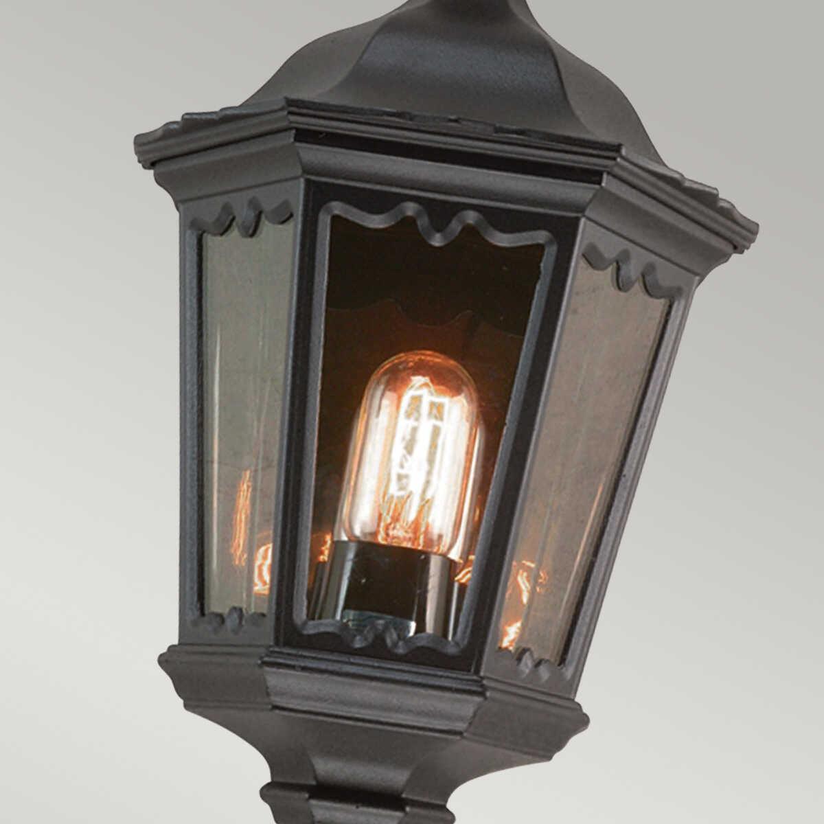 elstead lighting medstead 1 light black outdoor half lantern Detailed Close Up