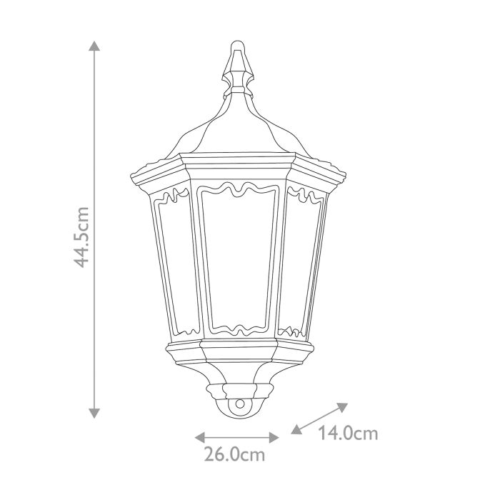 Elstead Medstead 1 Light Black Outdoor Half Light — close-up detail