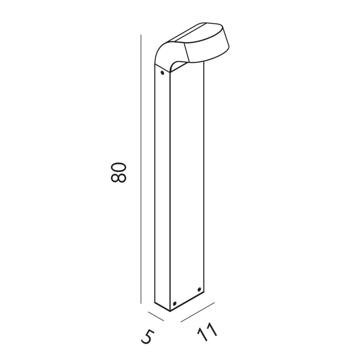 Norlys Molde LED Graphite Outdoor Bollard Light — close-up detail