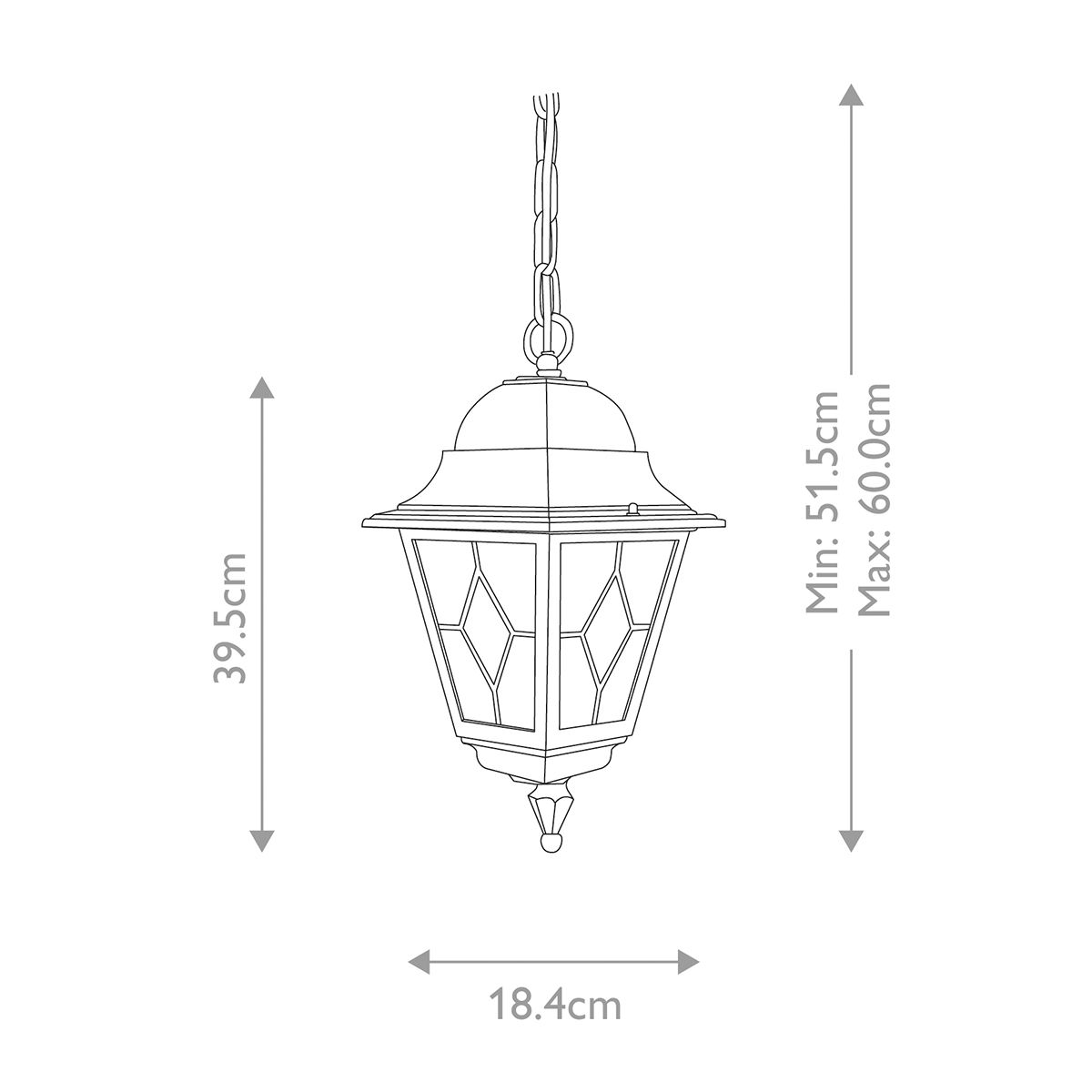 Elstead Norfolk Black Outdoor Pendant Light — alternate view