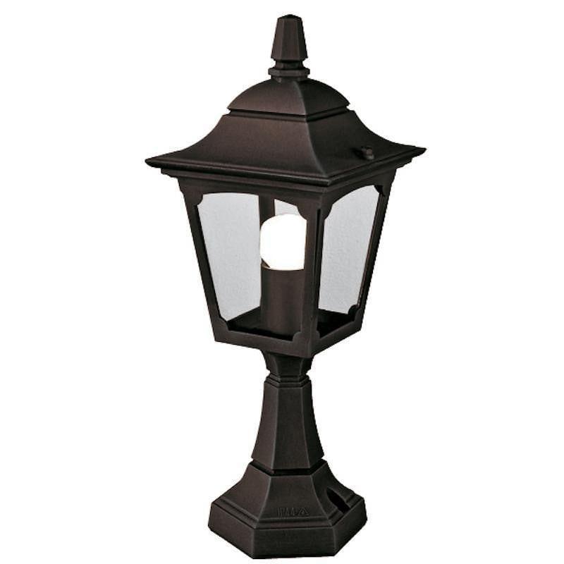 Elstead Chapel Black Outdoor Mini Pedestal Lantern-clearance