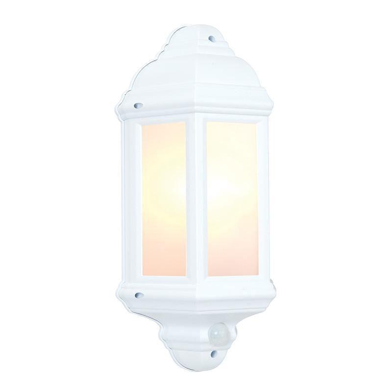 Saxby Halbury PIR Matt White Textured Outdoor Wall Light-clearance