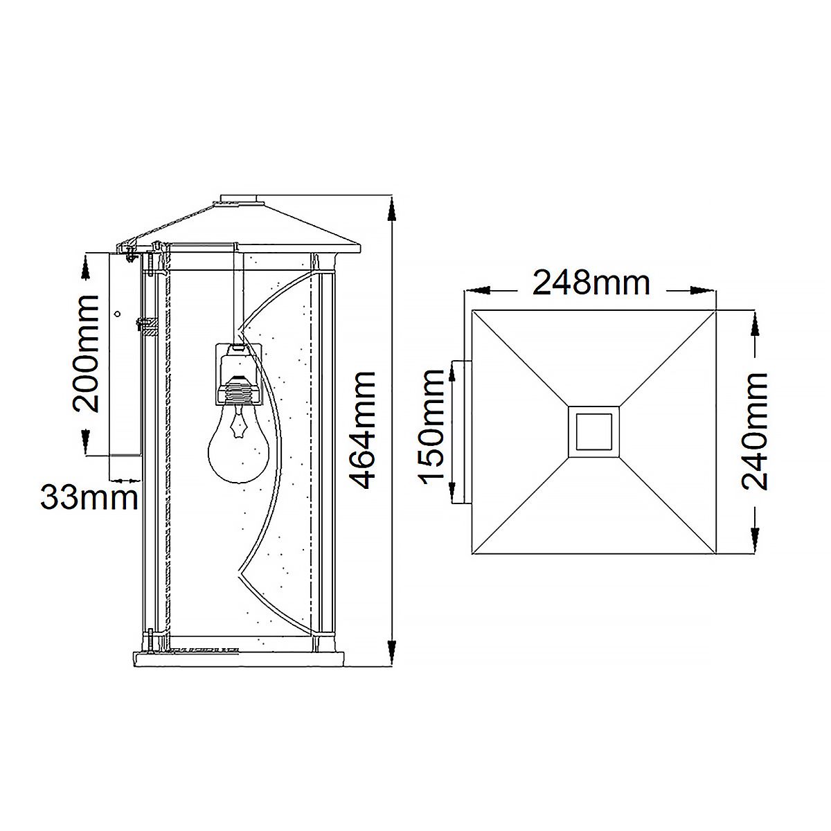Ashbern 1 Light Large Outdoor Wall Lantern