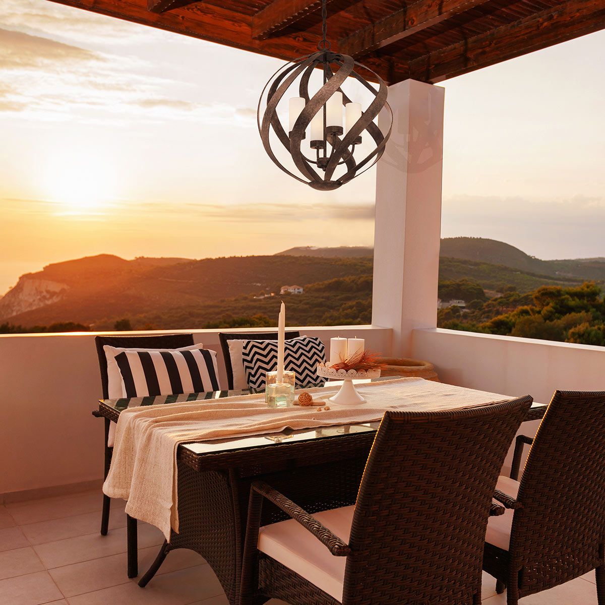 Blacksmith 4 Light Outdoor Chandelier