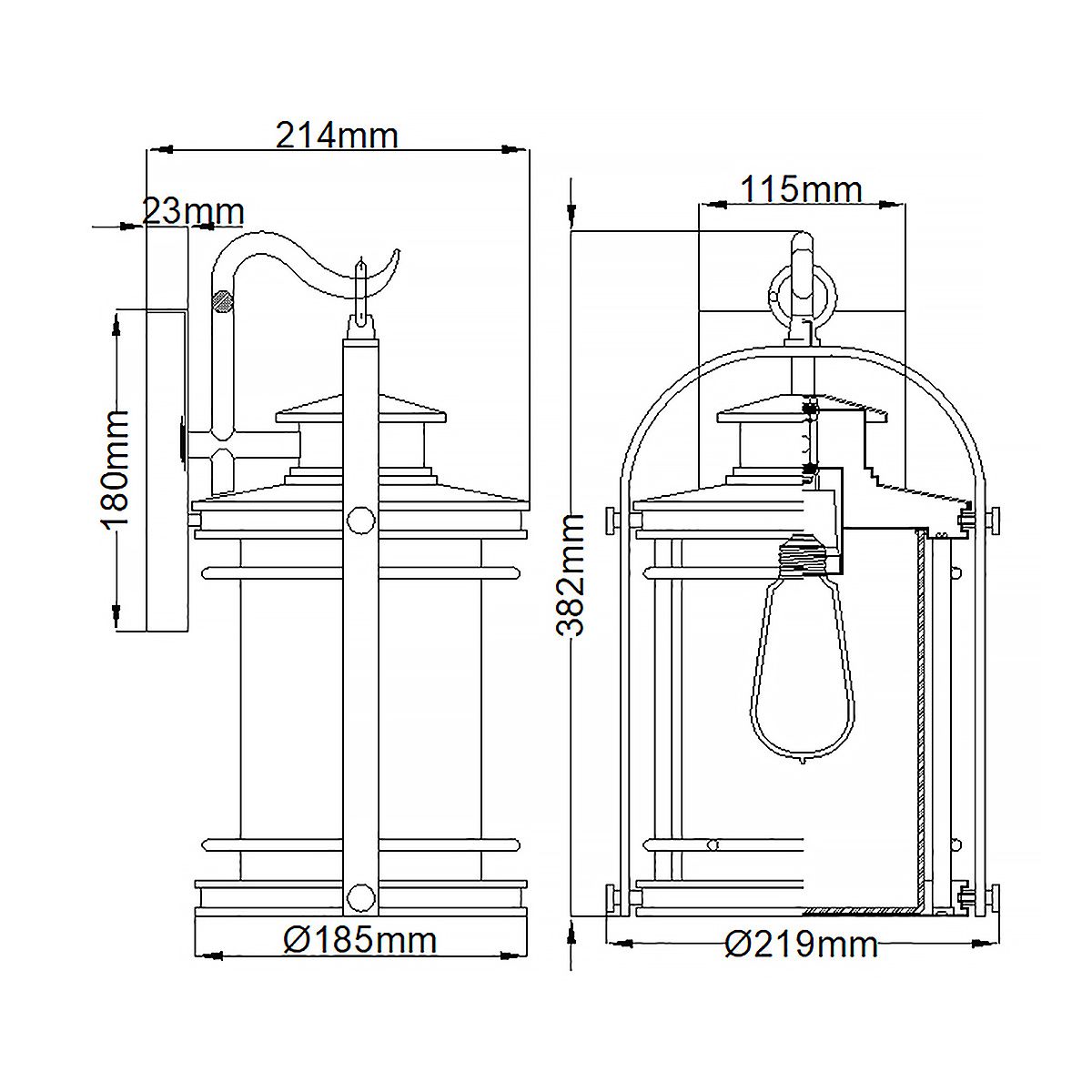 Booker 1 Light Medium Outdoor Wall Lantern