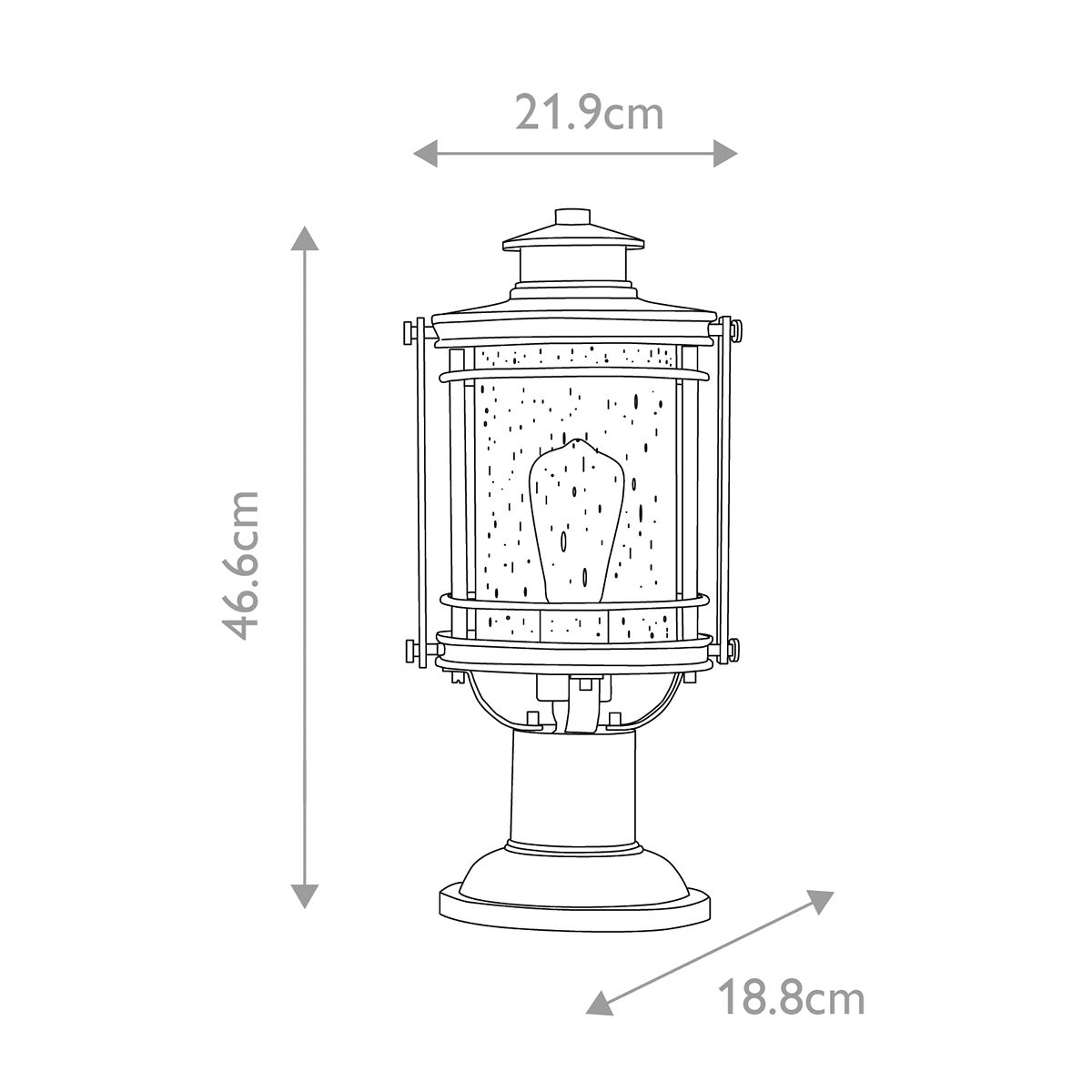 Booker 1 Light Medium Pedestal Lantern