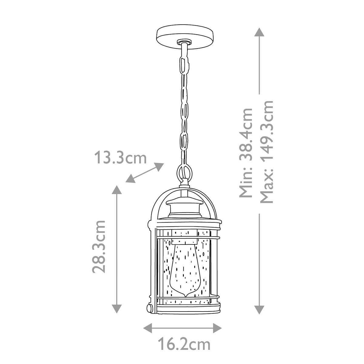 Booker 1 Light Small Outdoor Chain Lantern