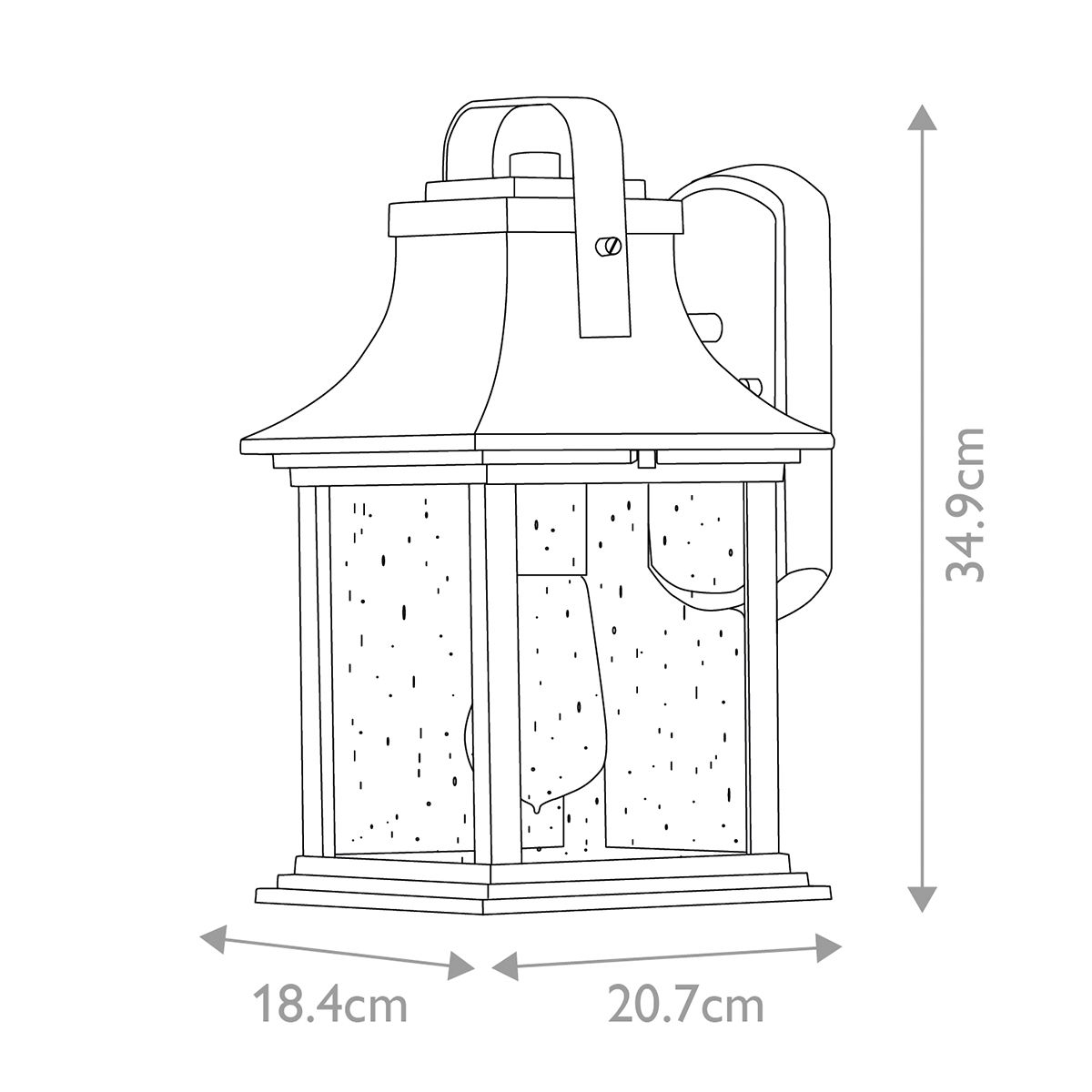 Grant 1 Light Small Bronze Outdoor Wall Lantern