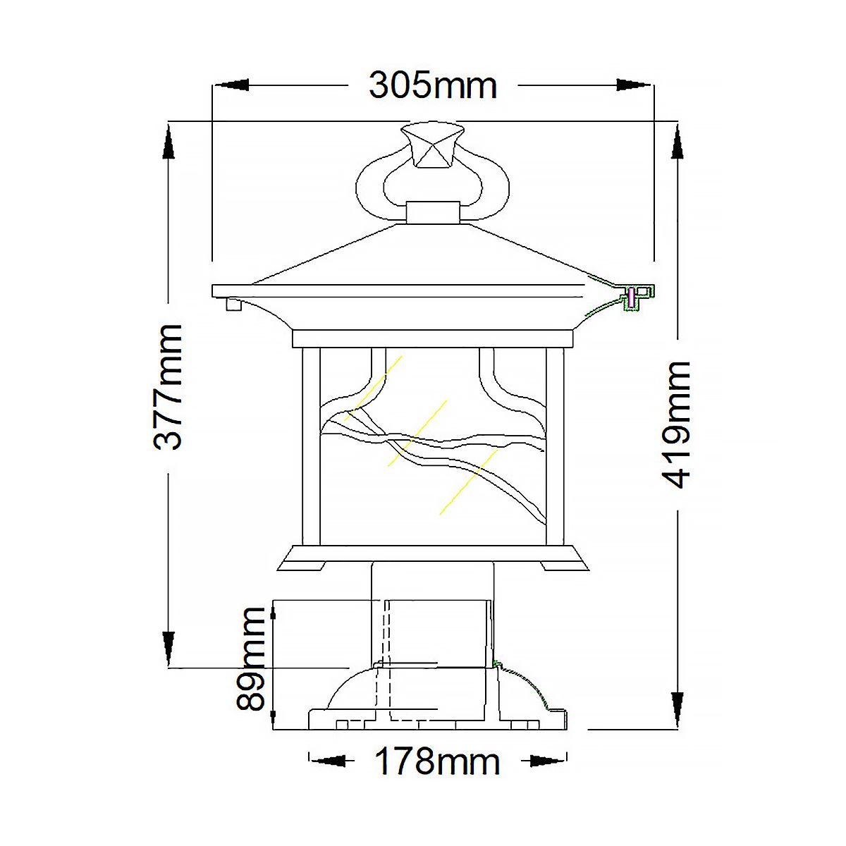 Morris 1 Light Copper Outdoor Pedestal Lantern