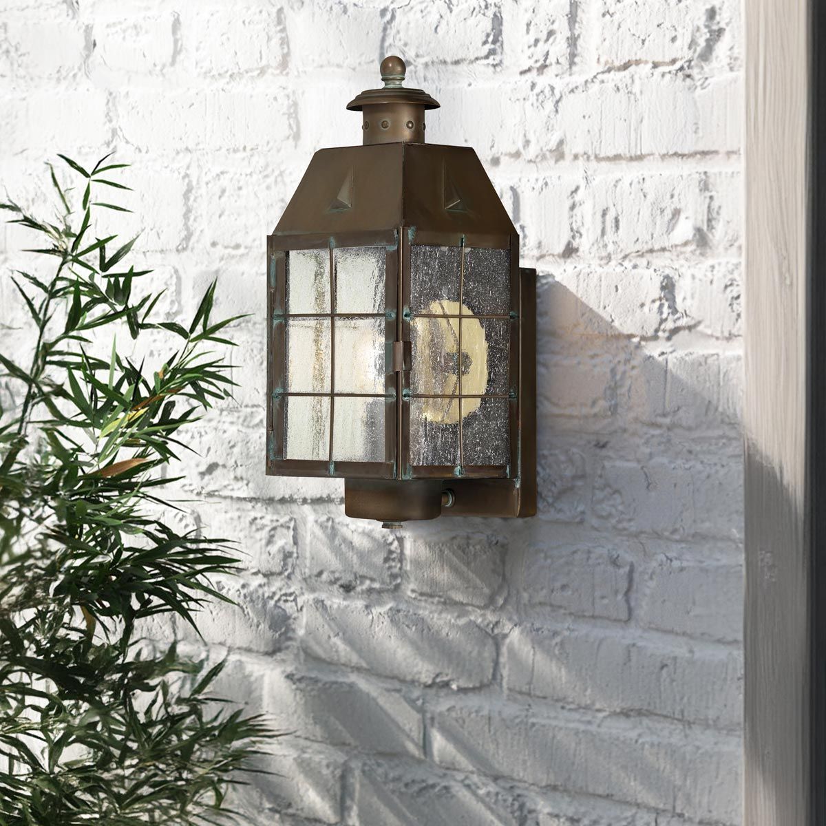 Nantucket 1 Light Medium Brass Outdoor Wall Lantern