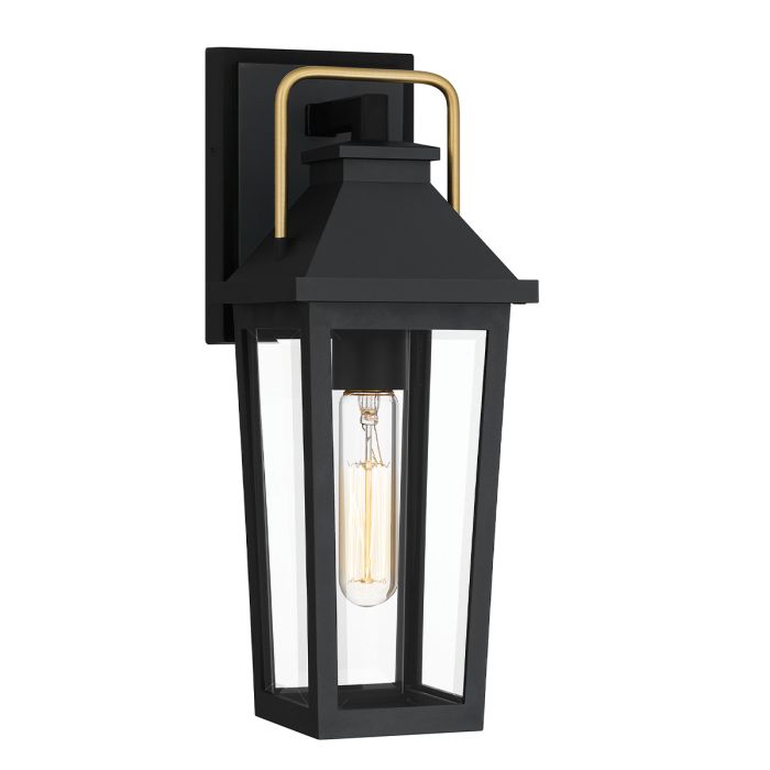 Quoizel Buckley Coastal 1 Light Small Outdoor Wall Lights Lantern QZ-BUCKLEY-S-MBK by Quoizel