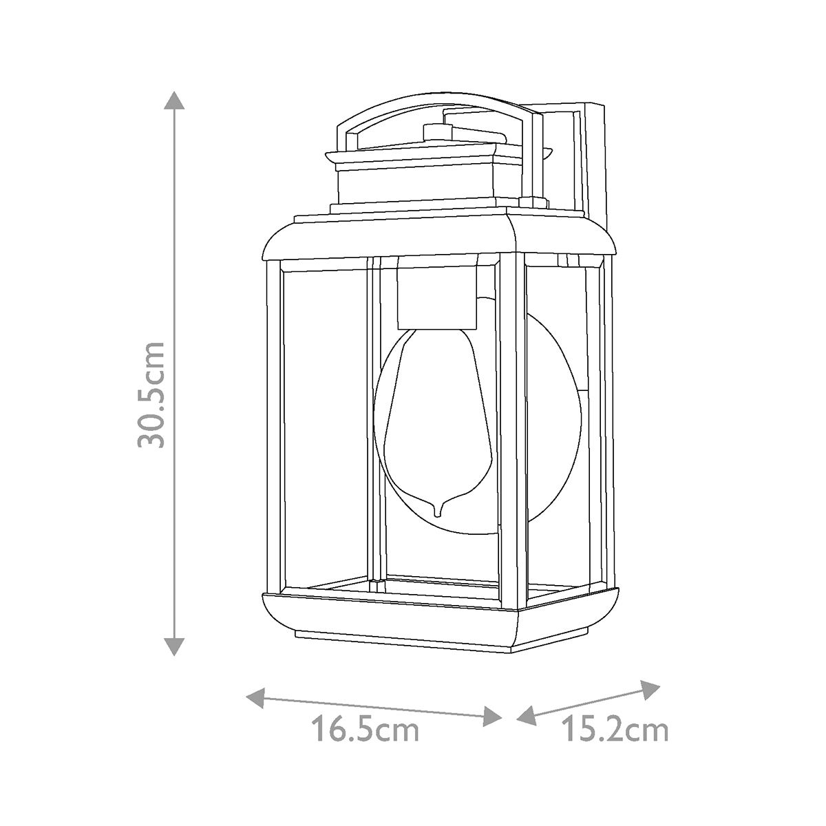 Quoizel Byron 1 Light Small Graphite Outdoor Wall Light-wh-20-091026