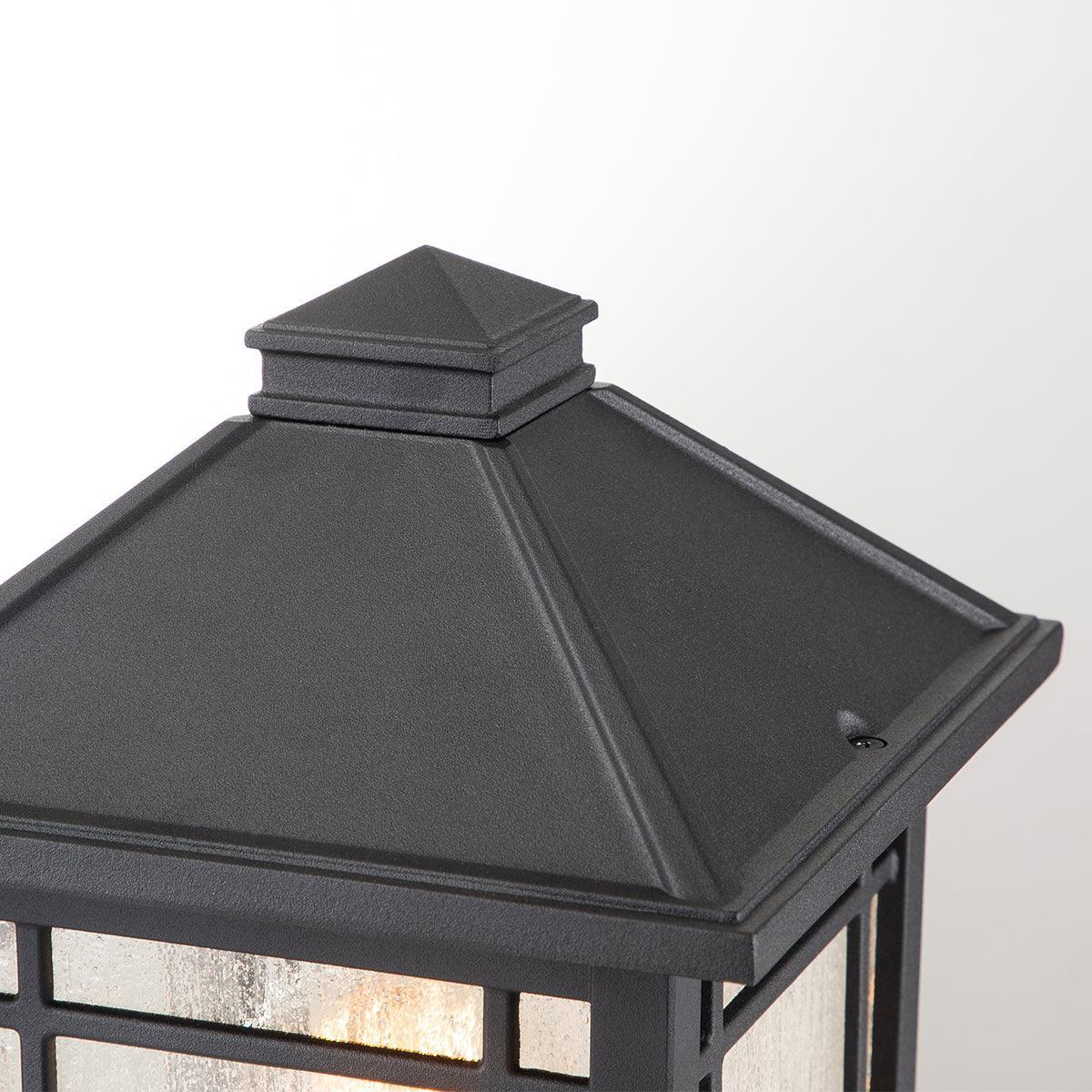quoizel cedar point 1 light black outdoor pedestal Close Up