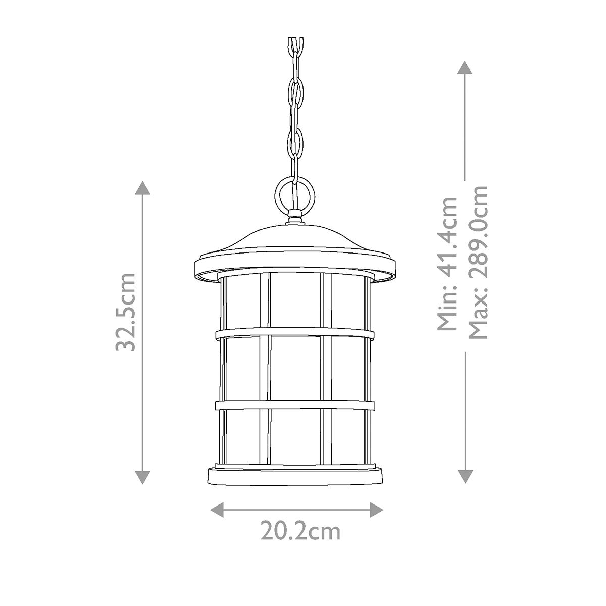 Quoizel Crusade 1 Light Chain Lantern QZ-CRUSADE8-BLK