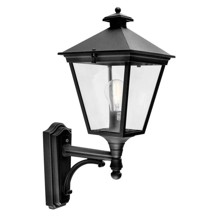 Elstead Turin Black Outdoor Uplighter Wall Light-wh-20-091026