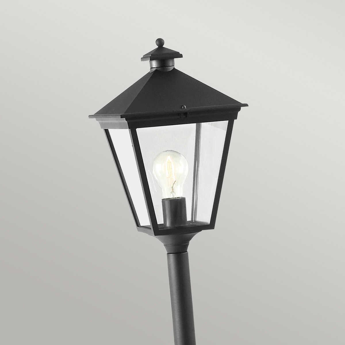elstead turin black finish outdoor pillar lantern Living Room Close Up